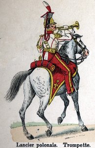 インペリアルガード ナポレオン1世：ポーリッシュランサー - トランペット。Lienhart and Humbert著『Les Uniforms de l