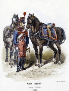 帝国軍：1855年の乗組員の列車-A.バルビエの「軍隊の歴史」より 作： French School