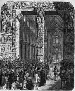 カノッサでは、神聖ローマ帝国皇帝ヘンリー4世（1050年〜1106年）が懺悔の服を着て、教皇グレゴワール7世（ヒルデブランド：1015-20〜1085年）に許しを請い、名誉ある償いをしています。マウリ著「世紀を超えた女王王と皇帝の犯罪 作： French School