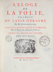 愚かさの賞賛、1751年（印刷された紙） 作： French School