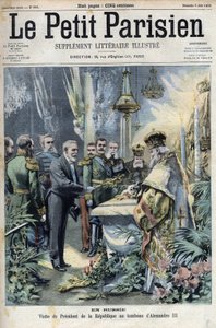 ロシア：エミール・ルベ大統領（1838-1929）がロシア皇帝アレクサンドル3世（1845-1894）の墓を訪問（「Le petit Parisien」掲載 作： French School