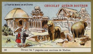 マドラス地区にある7つの寺院の前で（クロモリト 作： French School