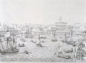 1821年5月、パリ、ヴィレット池の落成式。 作： French School