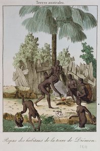 食事を準備するディーメンの住民、1811 作： French School