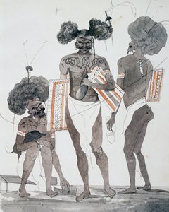 ジュール・ルイ・ルジューヌの水彩画「世界一周の船旅」を基にした「ポート・ドリの住人たち 作： French School