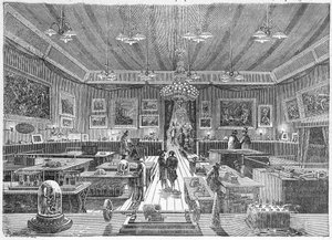 パレ・ド・インダストリー、パリ、1881年の電気展、パブの内部。 C. 1885年。 作： French School