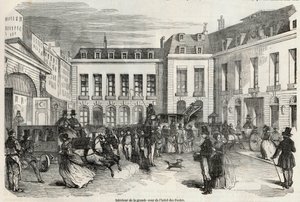 パリのホテル・デ・ポスの大広間 - エドモンド・テクシエ1852年の「パリの表」に掲載された版画