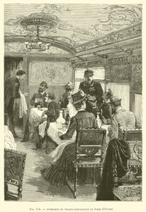 オリエント鉄道の食堂車の内部（彫刻 作： French School