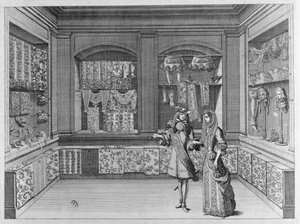レースショップのインテリア、1678年 作： French School