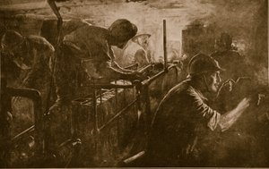 1914〜18年のフランスの大砲突撃に属する戦車の内部 作： French School