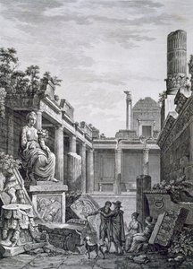 古代フランスのローマ浴場、ニームの内部：Vol I、ニームの記念碑 作： French School
