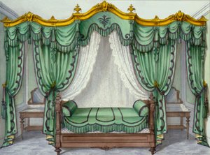1850年代のフランスの定期刊行物の家具を示すインテリア