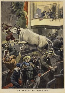 去勢牛による劇場公演の中断、ヴィルフランシュドローラガイ、フランス、1897