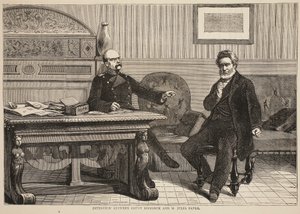 ビスマルク伯爵とM.ジュールファーブルの間のインタビュー、1870年9月、フランスとドイツの間のカッセルの戦争の歴史、1870年から1871年までのイラスト 作： French School