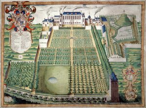 ジャルダン・デ・プラント、パリ。 1636年（水彩） 作： French School