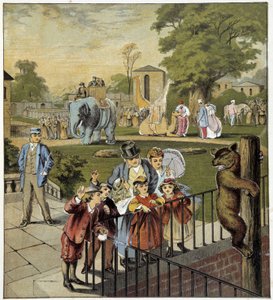動物園 - "Store des petits enfants: en vacances", ed. Hachette, n.d., c.1900. 作： French School