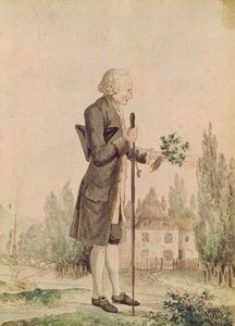 ジャン=ジャック・ルソー（1712-78）エルメノンヴィルでハーブを集める 作： French School