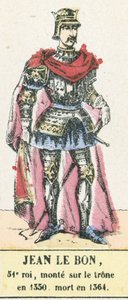 ジョン・ザ・グッド、第51代国王、1350年に即位、1364年に死去（カラー図版 作： French School