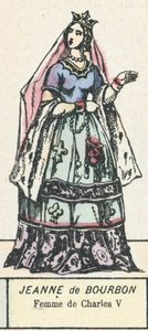 シャルル5世の妻、ジャンヌ・ド・ブルボン（彩色済み彫刻 作： French School