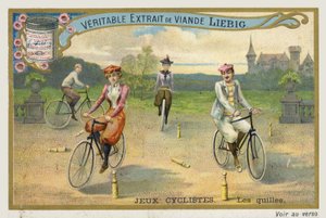 サイクリストゲーム、フランスのスキットルズ周辺のサイクリング。 作： French School