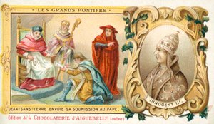 イングランド王ジョンは、彼の提出物を教皇イノセント3世、1213年に送ります