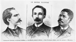 ホセマルティ（1853-95）、ゴンサロデケササ（1868-1915）、フアングアルベルトゴメス（1854-1933）、1895年3月16日、ルモンドイラストからのイラスト 作： French School