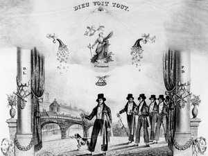 ジャーニーマン証明書、1838 作： French School