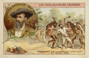 1882年4月27日、アルゼンチンのリオピルコマヨ川沿いのジュールクレボー（1847-1882） 作： French School