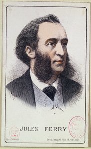 ジュールズフェリー（1832-93）。学校の教科書のイラスト。 19世紀後半