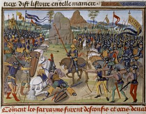 カール・マルテル：732年 ポワティエの戦い 作： French School