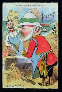 キングエドワード7世（1841-1910）レゲペスのカイザーヴィルヘルム2世（1859-1941）に嫌われ、c.1890（ペンとインク、紙にトイレ） 作： French School