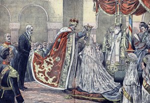 王妃に戴冠するルーマニア国王フェルディナンド1世