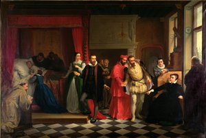 フランシス2世（1544-60）の死のベッド、1865年 作： French School