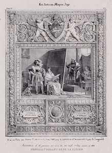 イタリア人画家ティツィアーノの肖像画を撮影するフランス国王フランシス1世 作： French School