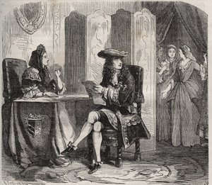 国王ルイ14世（1638 - 1715）とその妻マントノン侯爵夫人（Francoise d