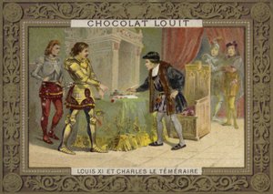フランス国王ルイ11世とブルゴーニュ公チャールズザボールド 作： French School