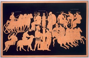 オエノマス王、ヒッポダミア、オリンピアの神々、1808-10年 作： French School