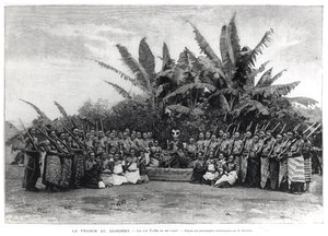 トファ王（r.1874-1908）とその法廷、ダホーミー、1892年 作： French School