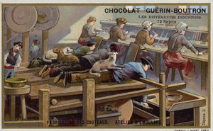 ナイフの製造。研ぎのワークショップ（クロモリトー 作： French School