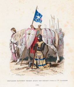 第二次十字軍に向かう前に祈る騎士、1146 作： French School
