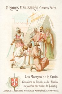 サラディンの命令でテンプル騎士団とホスピタリテイーが虐殺された。 作： French School