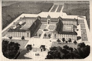 イブリン地方のヴェシネ王立病院（Hopital actuel du Vesinet） - 「PATILE」のエングレーヴィング - DESCRIPTION PECTURERIQUE DE LA FRANCE EN 6 VOLUES BY LUCIEN HUARD - 19世紀末 作： French School