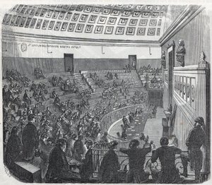 パリの医学部 - 大円形劇場 - Edmond Texier 1852年の「Tableau-de-Paris」に掲載されているエングレーヴィング 作： French School