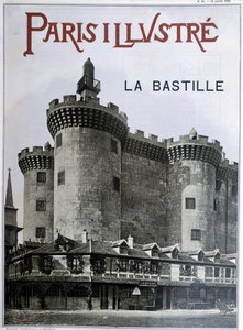 ラ・バスティーユ1889年7月13日付の新聞「Paris illustrious」の表紙。 作： French School