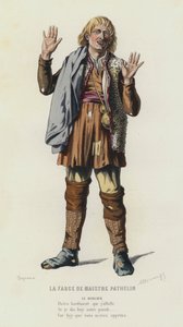 Maistre Pathelinの茶番劇（彩色された彫刻）。 作： French School