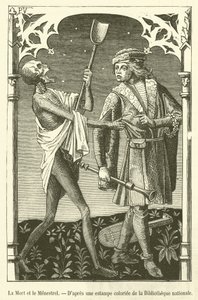死と吟遊詩人(版画) 作： French School