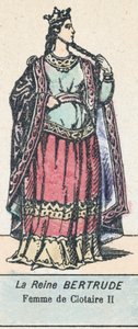 王妃ベルトリュード（クロテール2世の妻）（彩色画 作： French School