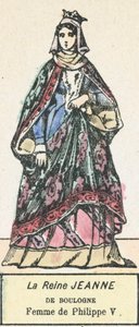 フィリップ5世の妻、ジャンヌ・ド・ブローニュ王妃（彩色済み彫刻作品 作： French School