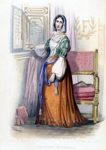 La Reine de Navarre (Margarita?) - "Le Plutarque francais", ed. Mennechetによる。 作： French School