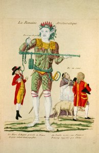 La Romaine Aristocratique, pub.1789年（手彩色彫刻 作： French School